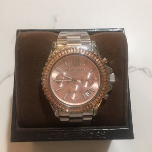 Michael Kors Silver and Rose Gold Watch